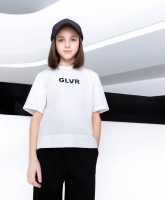 Футболка свободной формы с контрастным принтом белая Gulliver, школьная форма для девочек  фото, kupilegko.ru